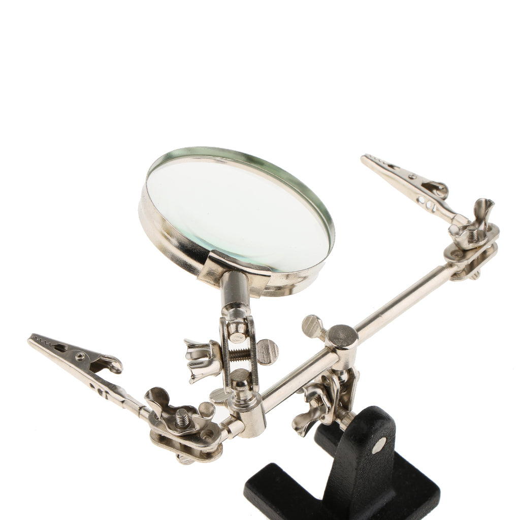 Helping 3rd Hand Glasses Frame Soldering Iron Stand Clamp Vise Clip Magnifying Glass Precision Tool