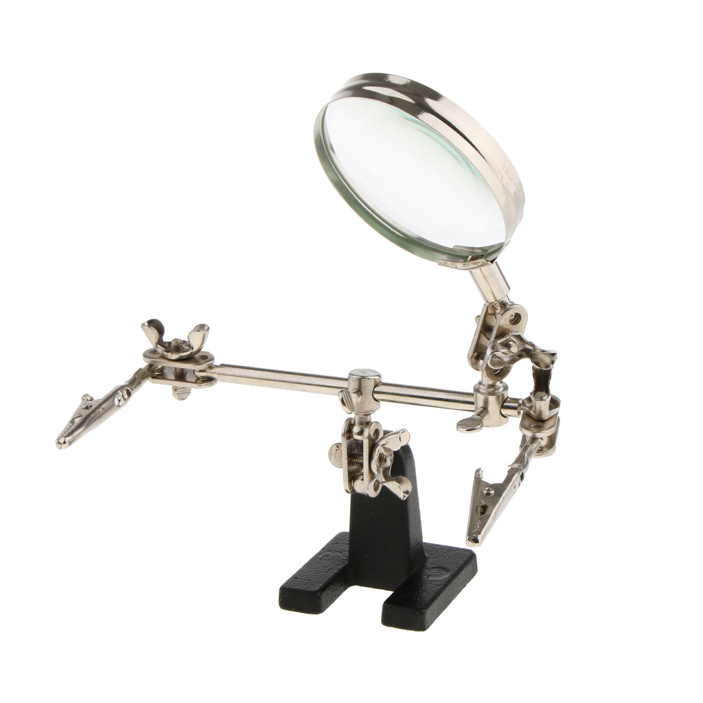 Helping 3rd Hand Glasses Frame Soldering Iron Stand Clamp Vise Clip Magnifying Glass Precision Tool