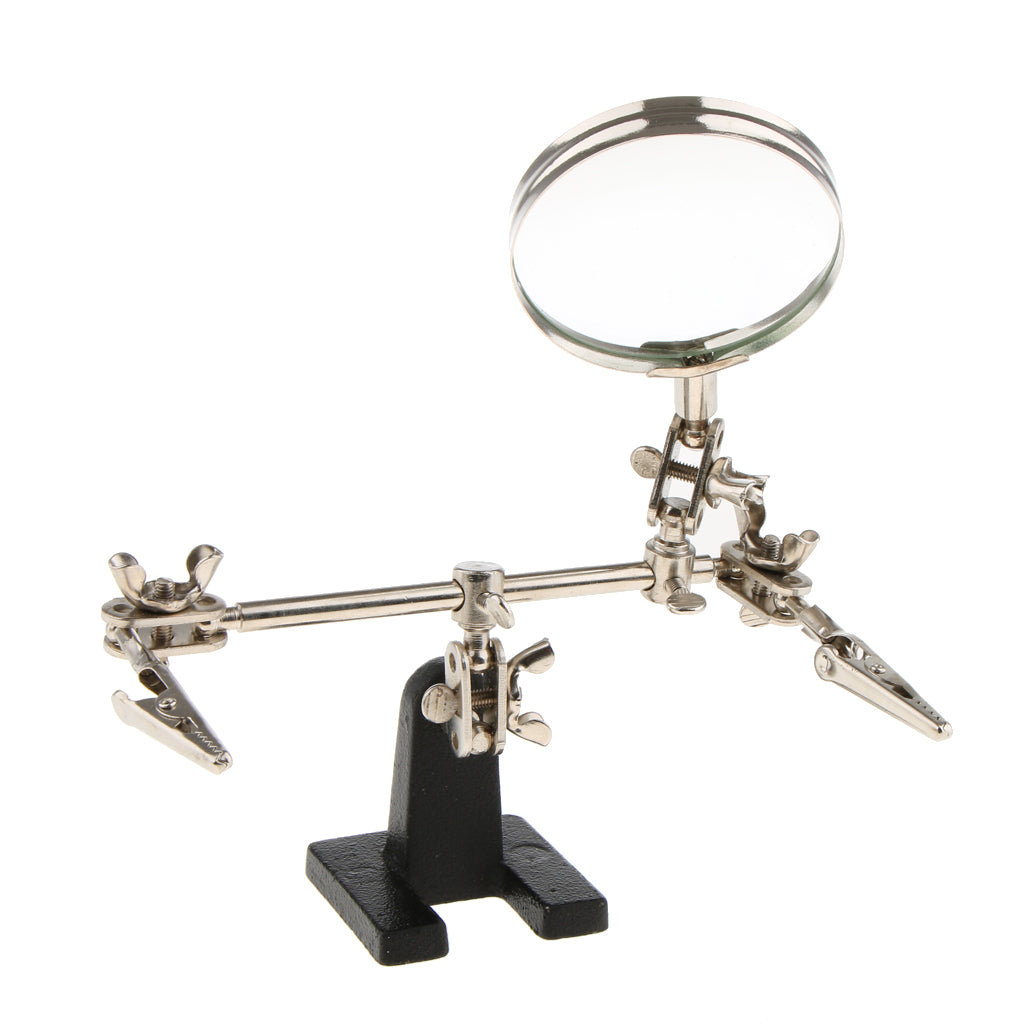 Helping 3rd Hand Glasses Frame Soldering Iron Stand Clamp Vise Clip Magnifying Glass Precision Tool