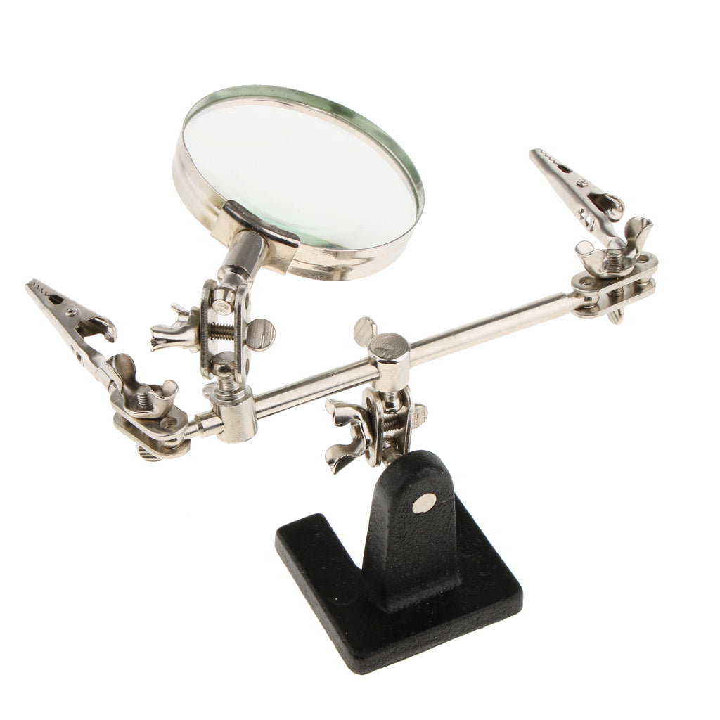 Helping 3rd Hand Glasses Frame Soldering Iron Stand Clamp Vise Clip Magnifying Glass Precision Tool