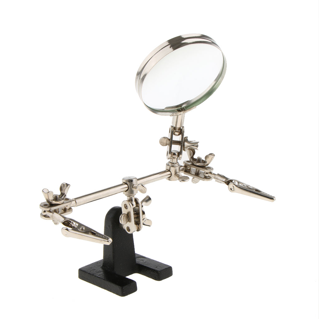 Helping 3rd Hand Glasses Frame Soldering Iron Stand Clamp Vise Clip Magnifying Glass Precision Tool