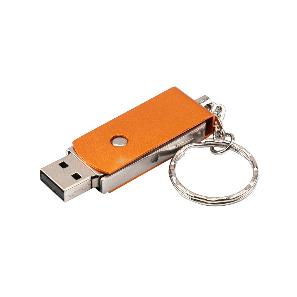 Mini USB2.0 Flash Stick Memory PC Pen Drive Storage Swivel Key Chain Design Gold 32GB