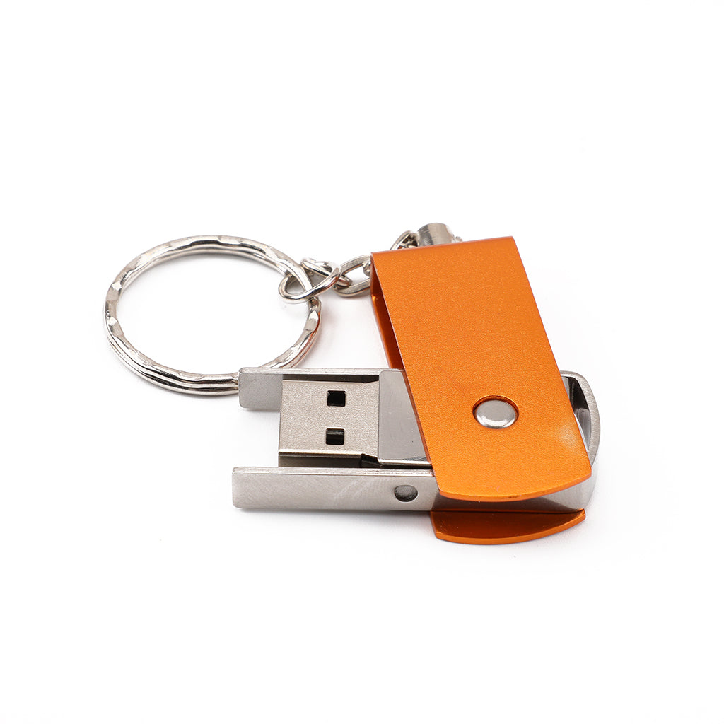 Mini USB2.0 Flash Stick Memory PC Pen Drive Storage Swivel Key Chain Design Gold 32GB