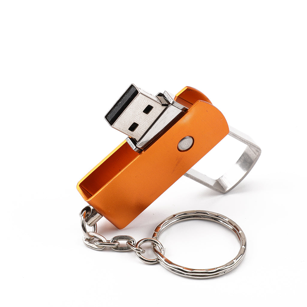 Mini USB2.0 Flash Stick Memory PC Pen Drive Storage Swivel Key Chain Design Gold 32GB