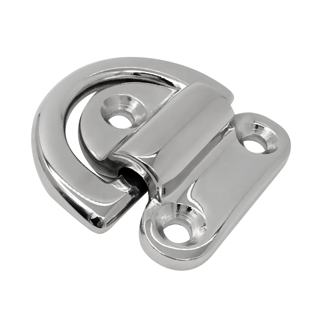 Heavy Duty 316 Stainless Steel Folding Pad Eye Deck Lashing Ring Staple Cleat Anchor Point for Trailer Boat RV Yacht Rope