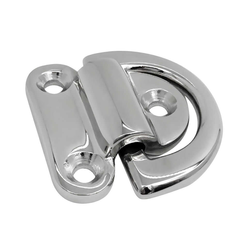 Heavy Duty 316 Stainless Steel Folding Pad Eye Deck Lashing Ring Staple Cleat Anchor Point for Trailer Boat RV Yacht Rope