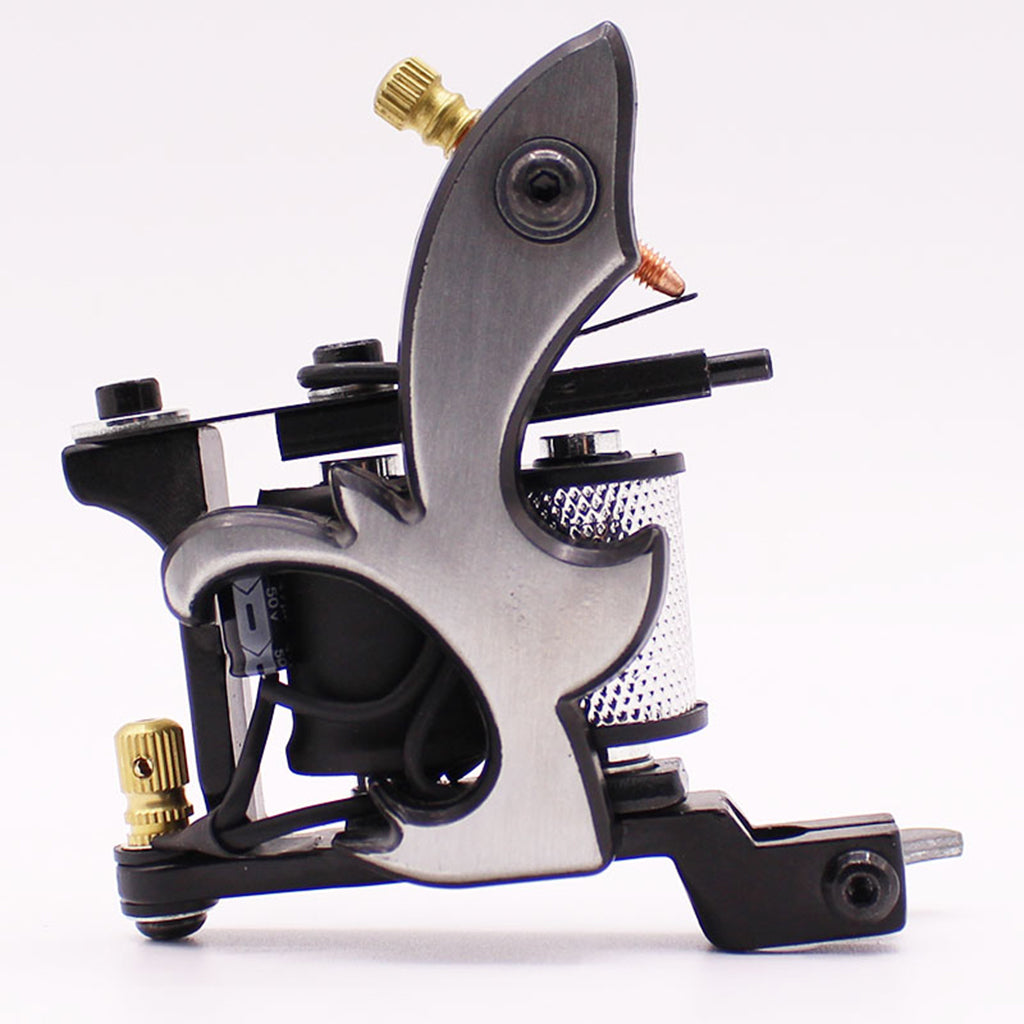 10 Wraps Coil Tattoo Machine Alloy Frame Tattoo Tool Set for Liner and Shader