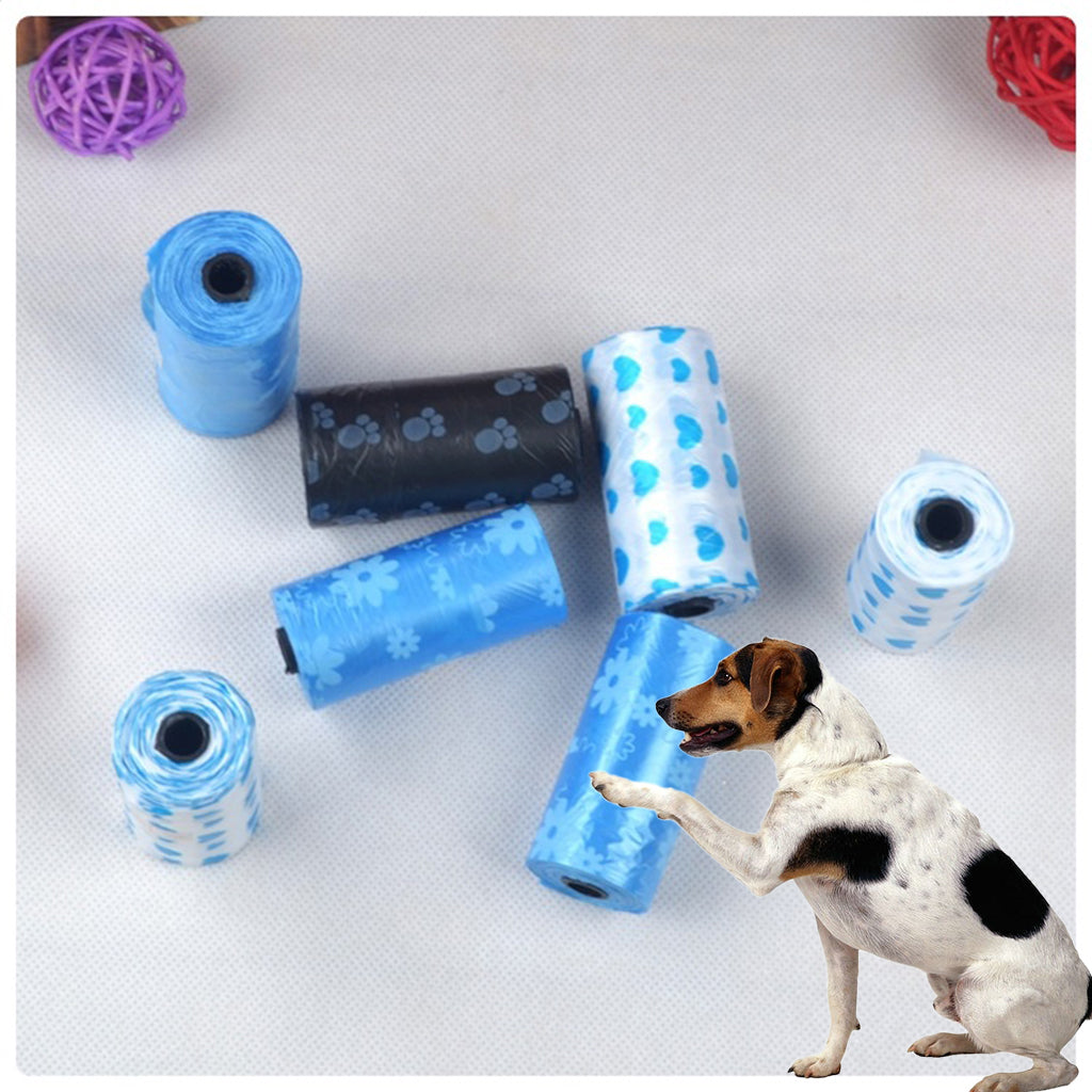 10 Pieces Printed Dog Pooper Bags Doggy Bag Pet Poop Poo Pick-up Holder Disposable Waste Bag