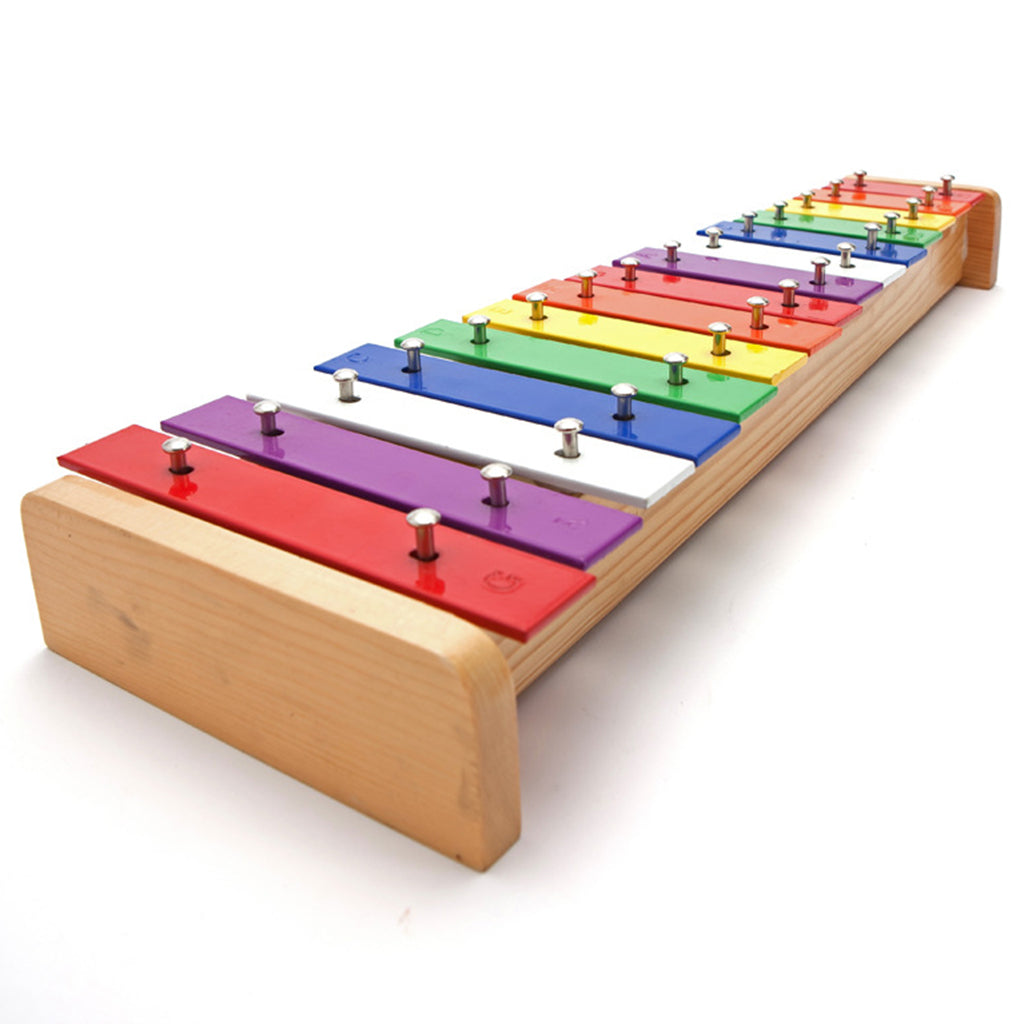 Aluminum Plate 15 Tone Multi Color Keys Xylophone with Mallet Kids Music Enlightenment Toys