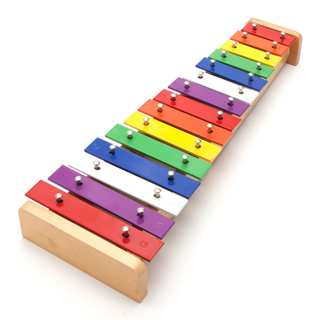 Aluminum Plate 15 Tone Multi Color Keys Xylophone with Mallet Kids Music Enlightenment Toys