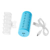 Compact Size USB Rechargeable Double-Deck Roller Hair Curler Hair Roller Women Hair Styling Tools with USB Cable Blue