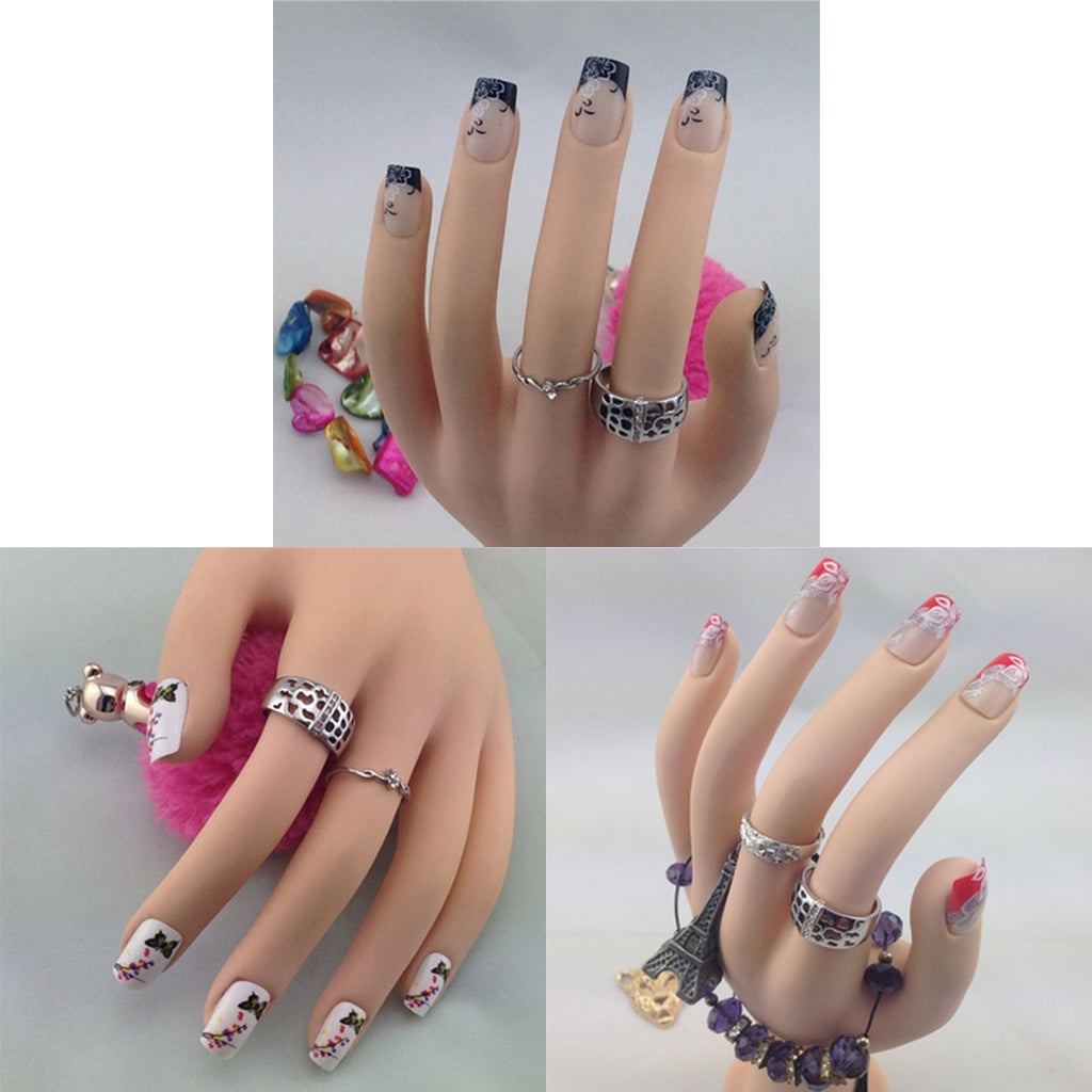 Nail Art Training Hand Flexible Soft Plastic Flectional Mannequin Model Hand Nail Art Practice