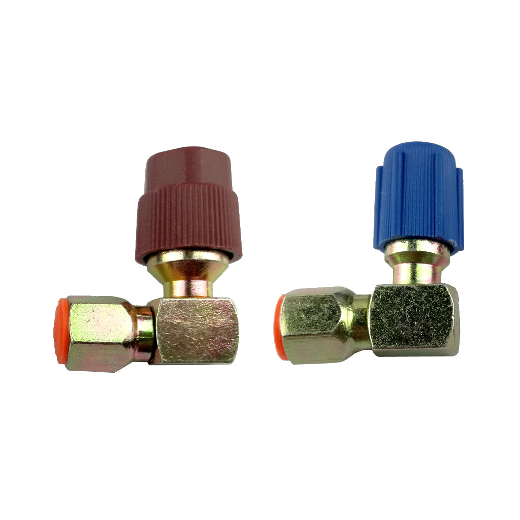 A/C High & Low Side Coupler R12 To R134a Adapter 90 degrees Quick Connector