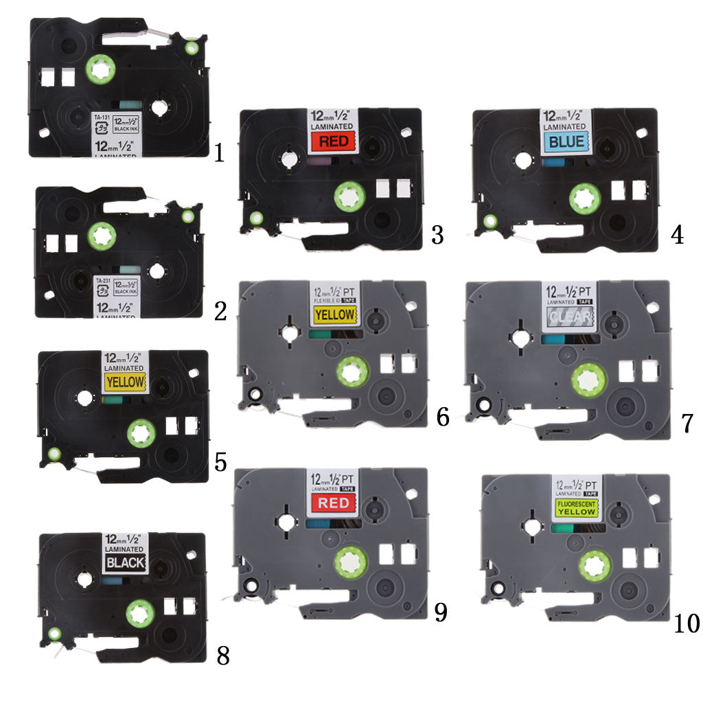 Compatible for Brother P-touch Tze Printer Laminated Label Tape Maker 12mm x8m12mm TZE-335