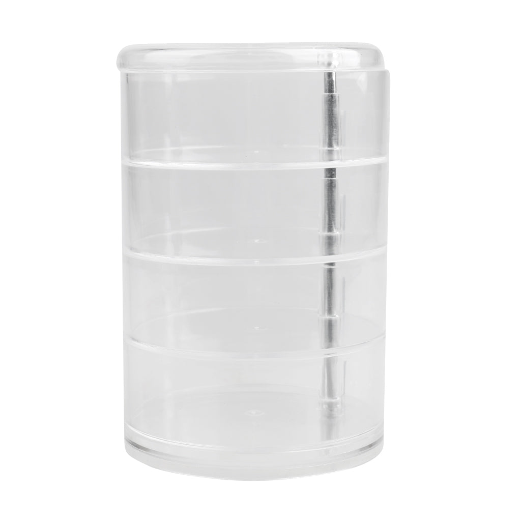 Round Shape Rotatable Clear Acrylic Drawers Makeup Case Cosmetic Jewelry Display Rack Storage Box