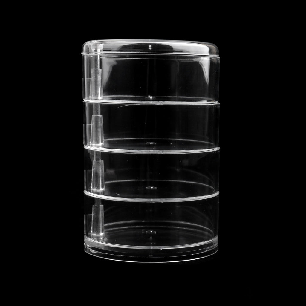 Round Shape Rotatable Clear Acrylic Drawers Makeup Case Cosmetic Jewelry Display Rack Storage Box