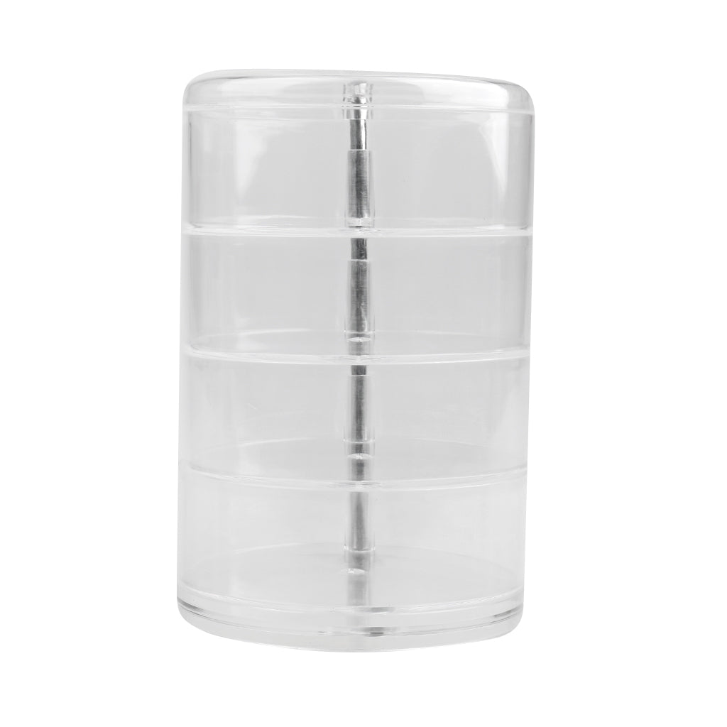 Round Shape Rotatable Clear Acrylic Drawers Makeup Case Cosmetic Jewelry Display Rack Storage Box