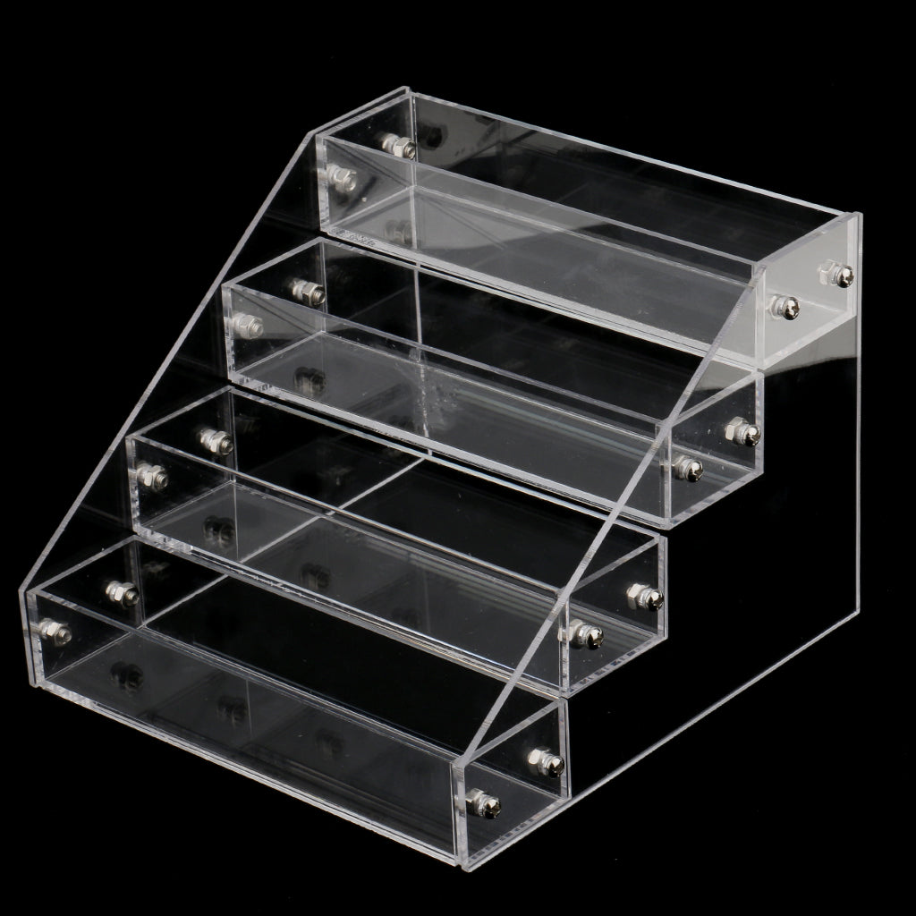 4 Tiers Acrylic Makeup Nail Polish Display Stand Organizer Clear Holder Rack