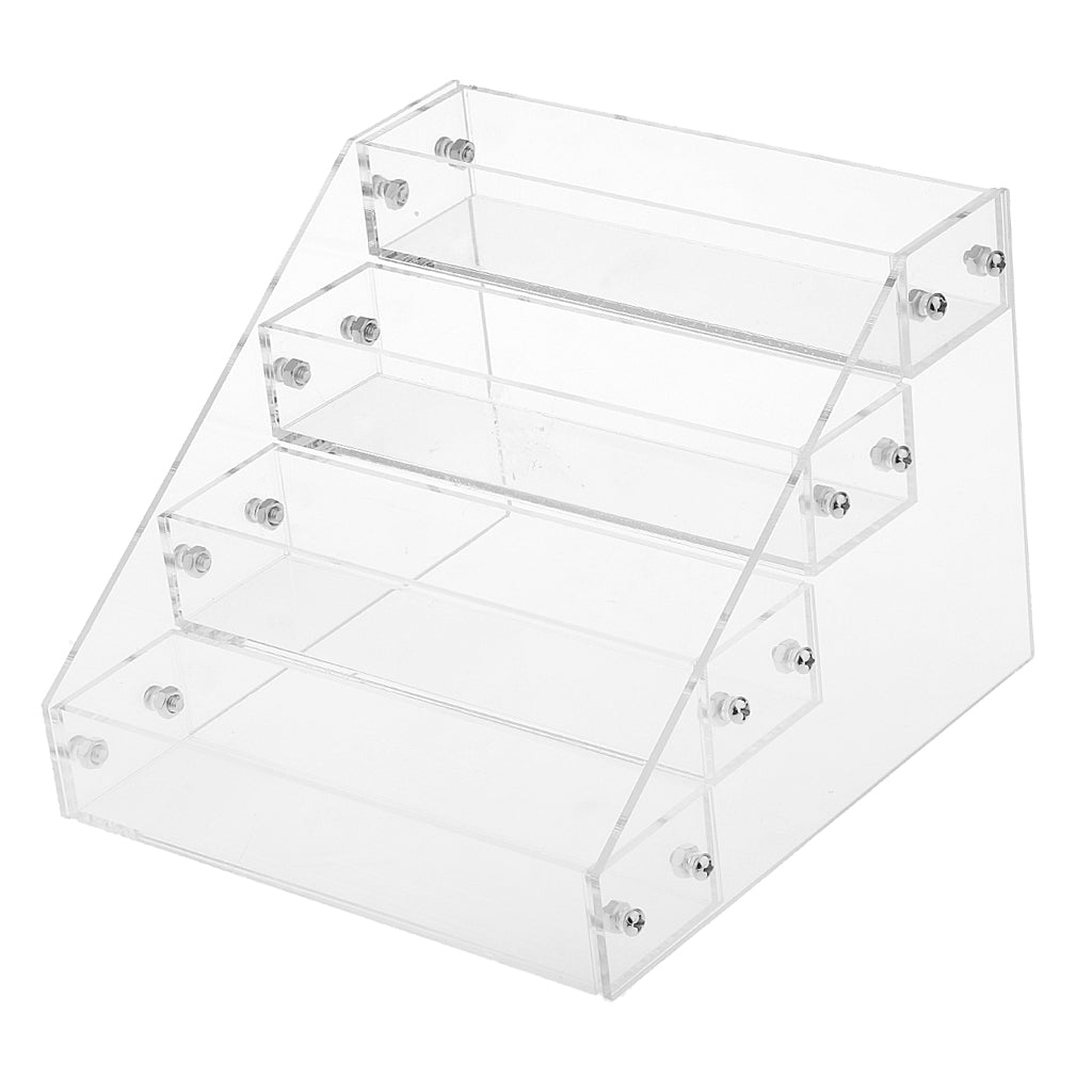 4 Tiers Acrylic Makeup Nail Polish Display Stand Organizer Clear Holder Rack