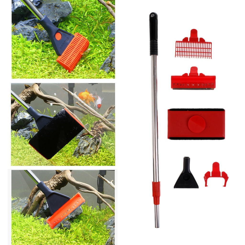 Aquarium 3 in 1 Cleaning Tool Fish Tank Maintenance Algae Gravel Clean Brush