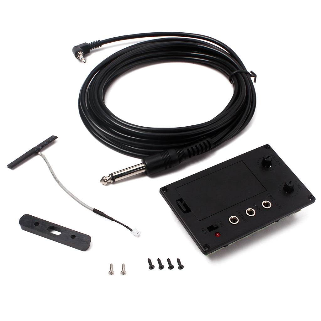 Violin Silent EQ Pickup with Output Plug Wire Cable Piezo Set Electric Violin Accessory