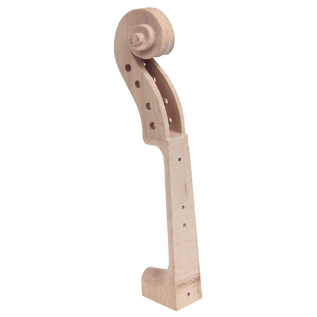 Violin Maple Wood Fingerboard + Neck Scroll for 4/4 Violin Parts Maker Accessory