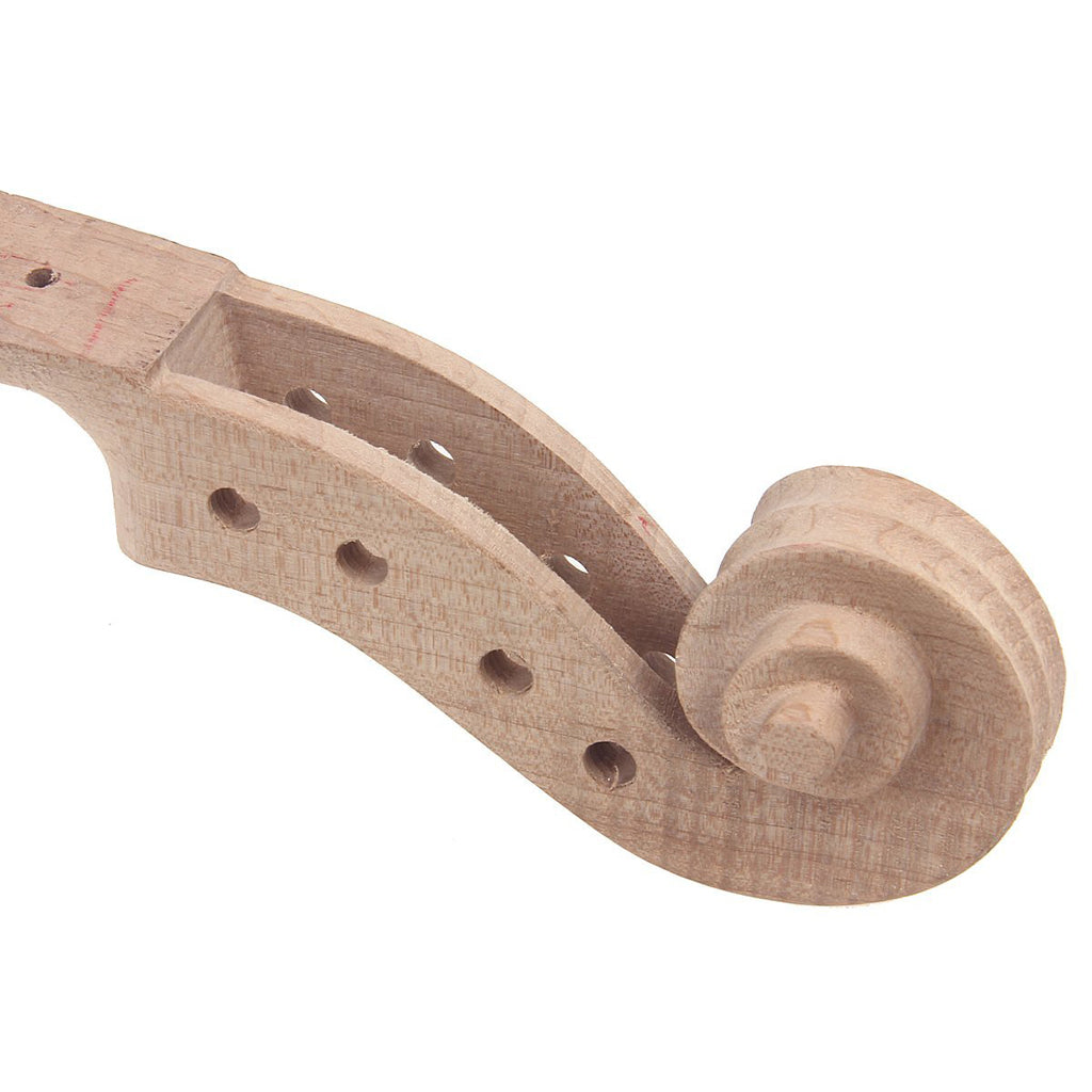 Violin Maple Wood Fingerboard + Neck Scroll for 4/4 Violin Parts Maker Accessory