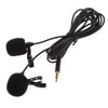 Premium 55inch 3.5mm Plug Dual-head Lavalier Lapel Clip-on Omnidirectional Condenser Microphone for Recording Youtube,Interview,Video Conference,Podcast