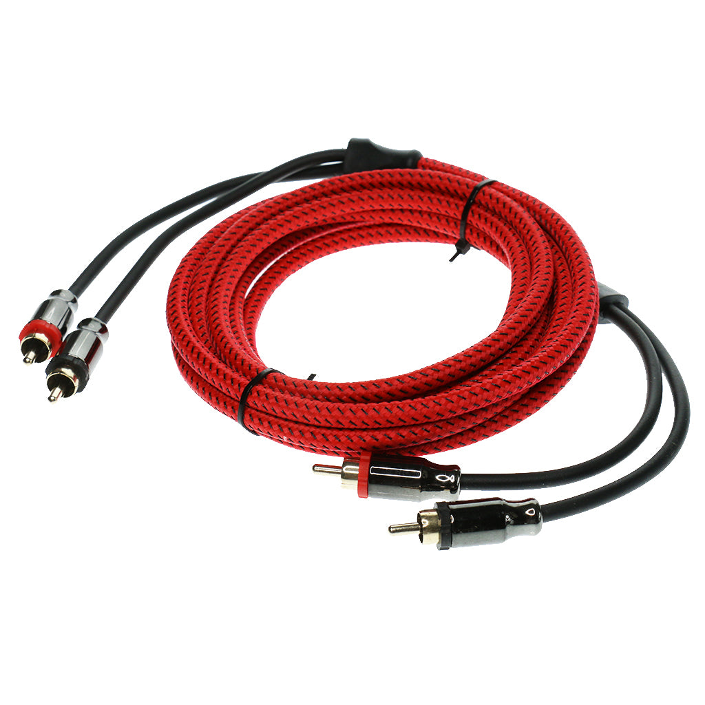 High Quality 300cm Male RCA Car Audio Power Cable Conversion Kit for DVD Player, Subwoofer, Digital Satellite Receivers