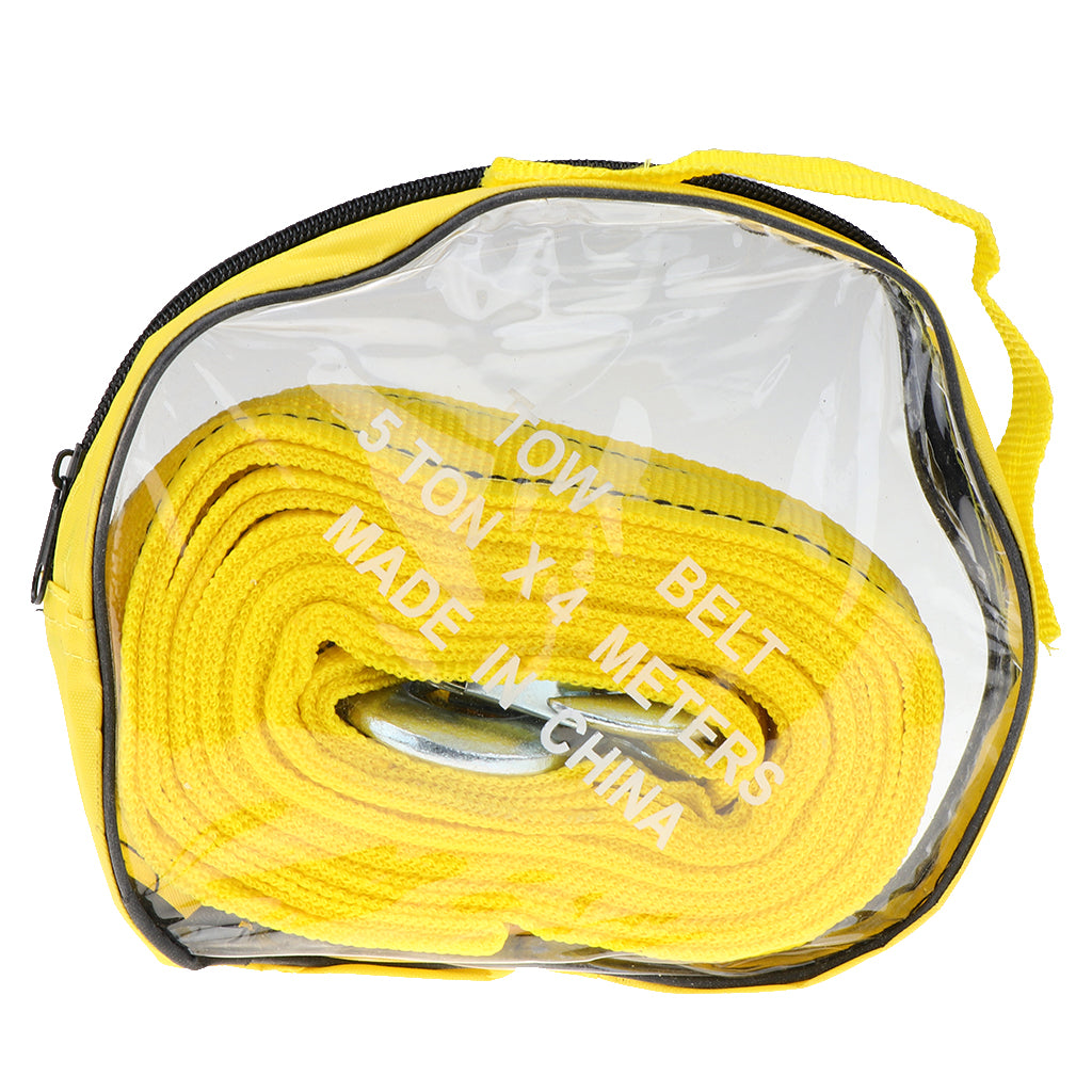 4m 5 Tons Strong Tow Rope Pull Strap Double Layer Nylon Trailer Belt