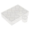 12 Pieces Clear Empty Jars Small Plastic Round Containers for Nail Art Rhinestones,Gems,Jewelry Beads,Crafts,Cosmetic,Lotion Storage