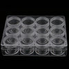 12 Pieces Clear Empty Jars Small Plastic Round Containers for Nail Art Rhinestones,Gems,Jewelry Beads,Crafts,Cosmetic,Lotion Storage