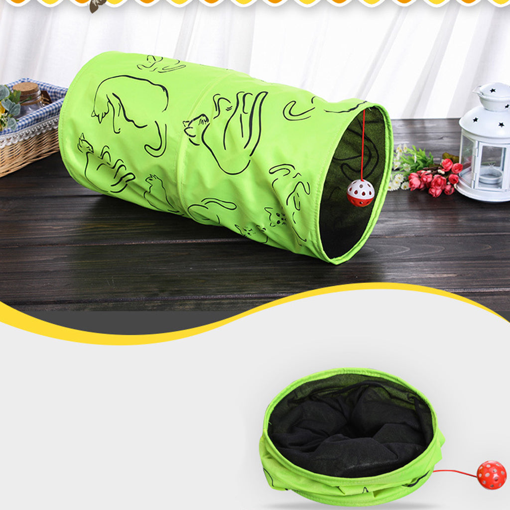 Portable Cat Tunnel Toys Collapsible Pet Fun Tunnel Dog Rabbit Play With Ring Ball