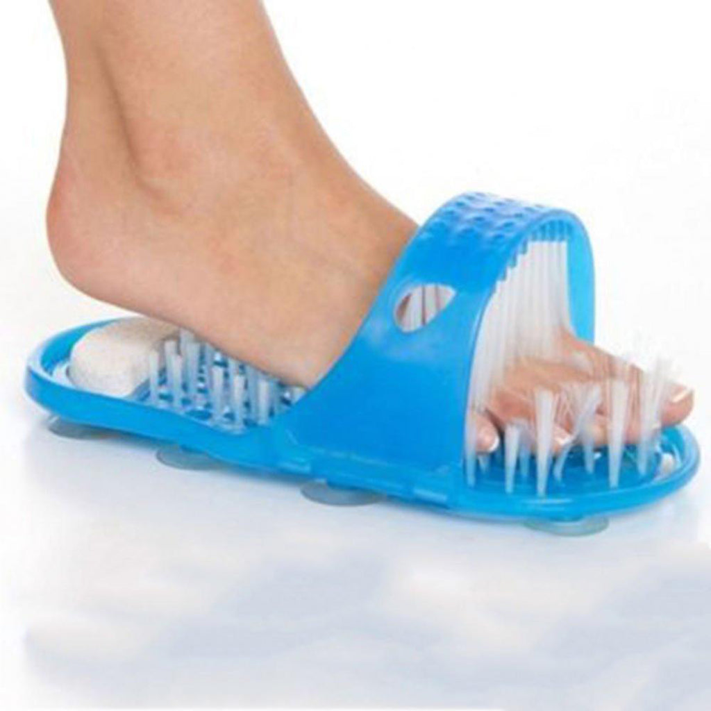 1 Piece Bathroom Foot Care Tool Easy Feet Massager Clean Slipper with Scrubber Brush