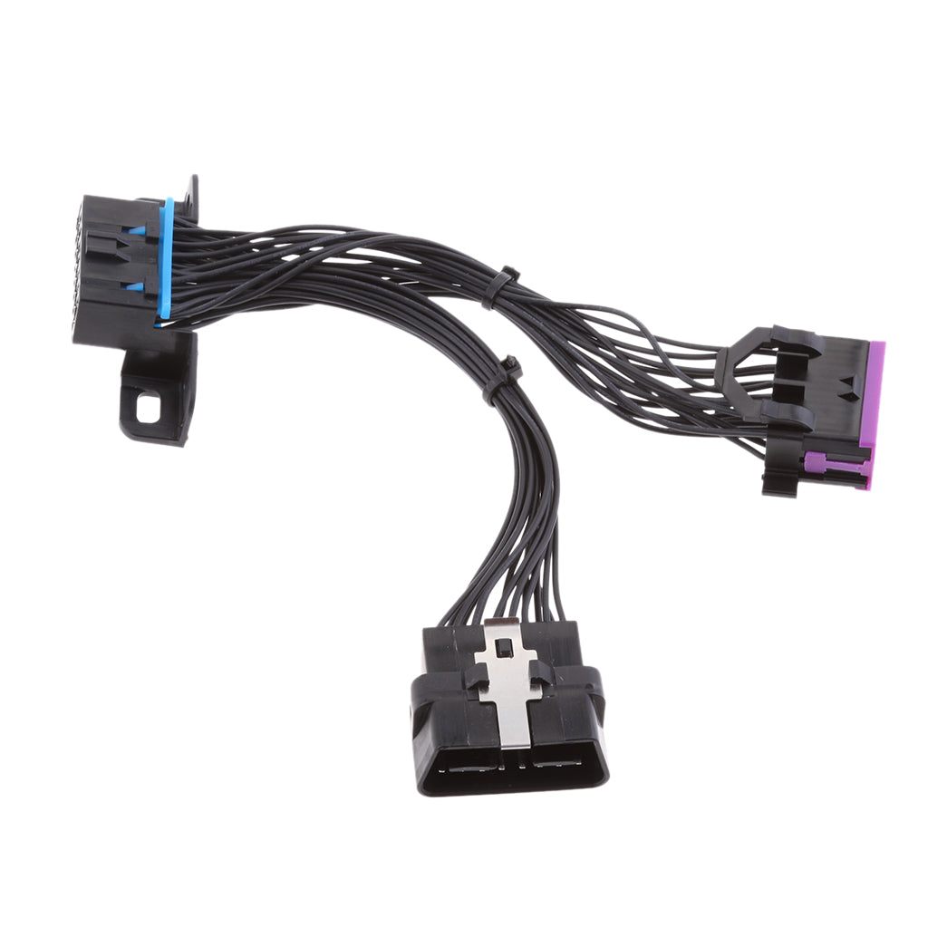 16-Pin OBD2 OBDII Y Splitter Male to Female Connector Extension Cable