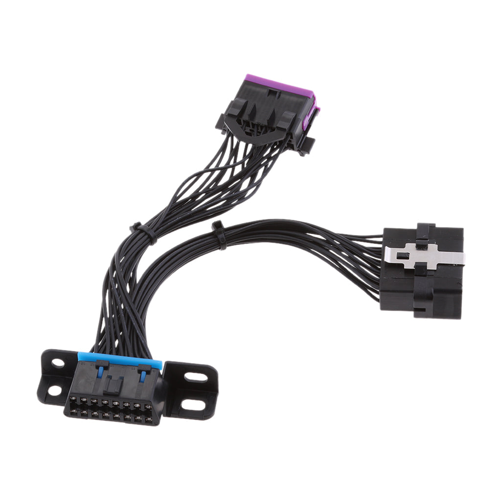 16-Pin OBD2 OBDII Y Splitter Male to Female Connector Extension Cable