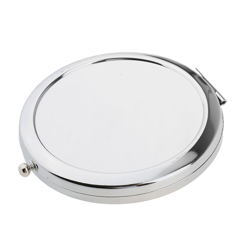 2 Pieces Mini Round Collapsible Cosmetic Compact Double Sides Makeup Mirror