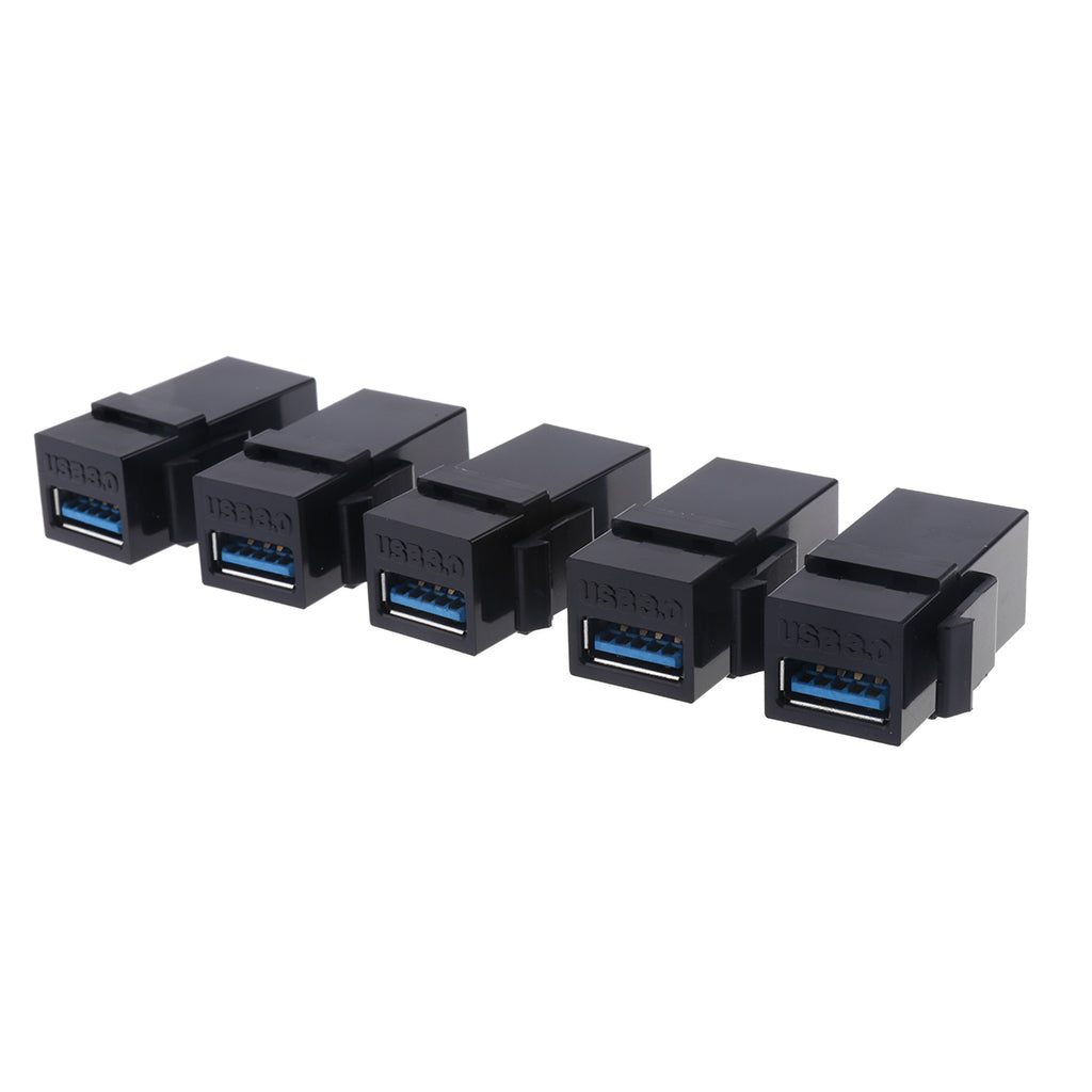 5 Pieces USB 3.0 Keystone Jack Coupler Insert Snap A Female to A Female Jack