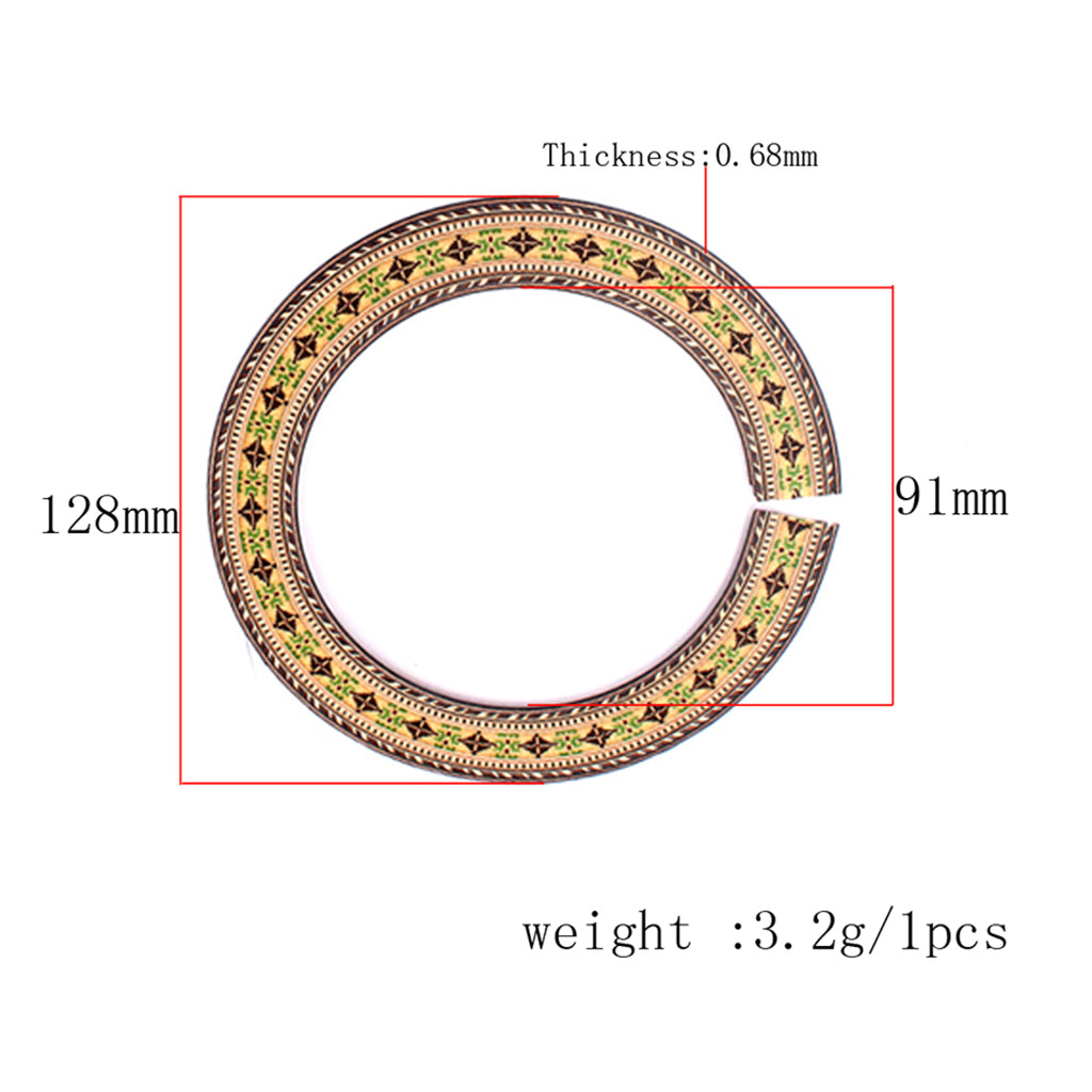 3Pcs Wood Acoustic Classical Guitar Soundhole Rosette Inlay Guitar Sound Hole DIY Guitar Decor