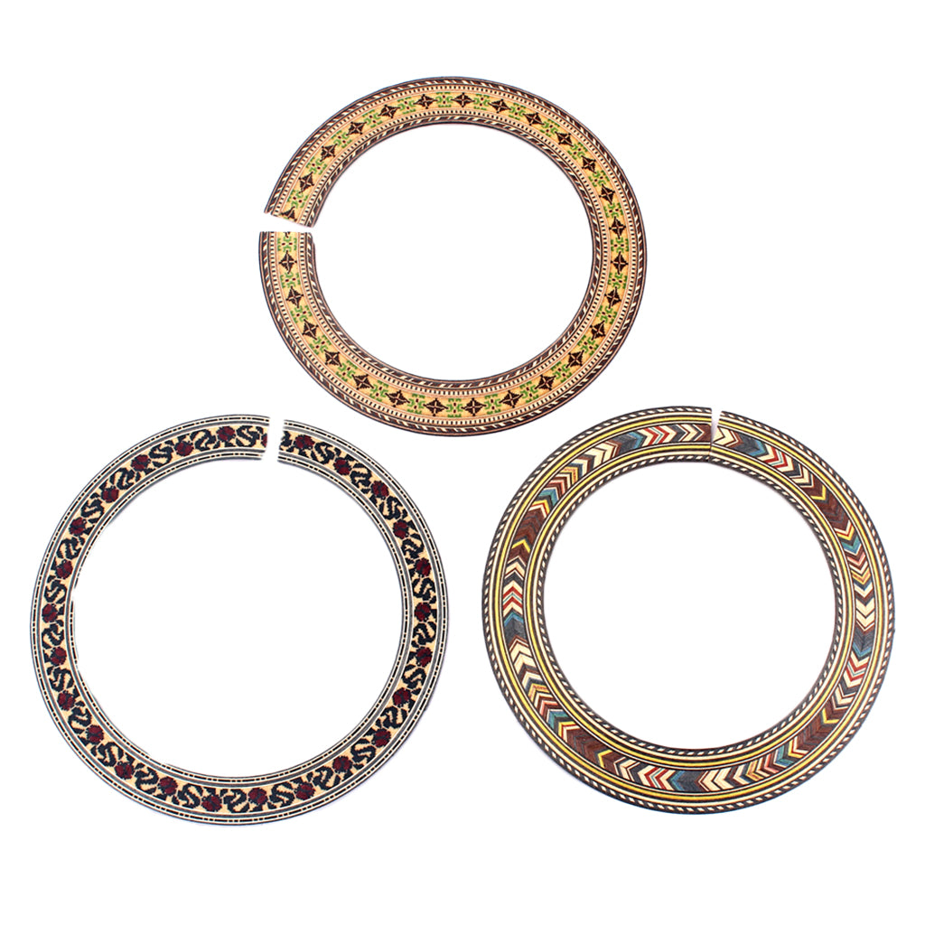 3Pcs Wood Acoustic Classical Guitar Soundhole Rosette Inlay Guitar Sound Hole DIY Guitar Decor