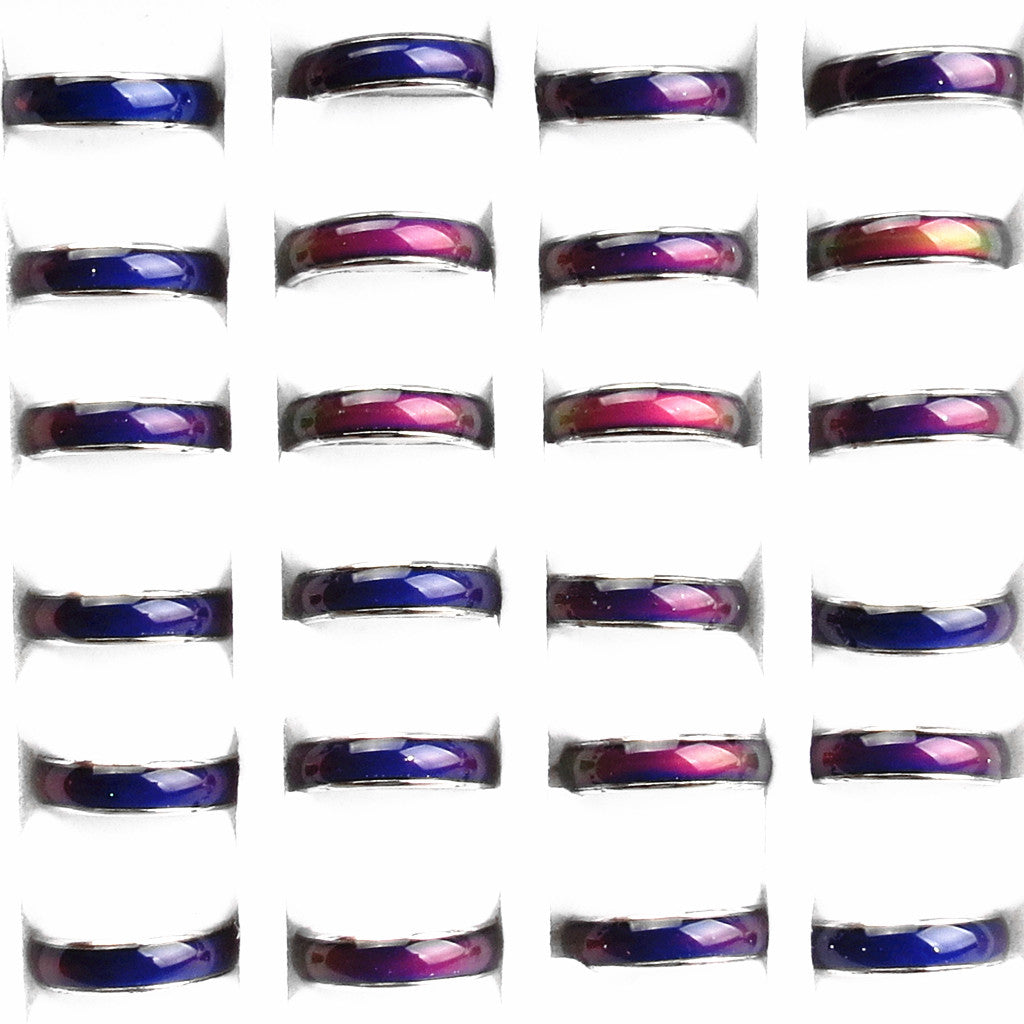 20pcs Wholesale Lots Mixed Color Change Mood Rings Women Men Fashion Jewelry