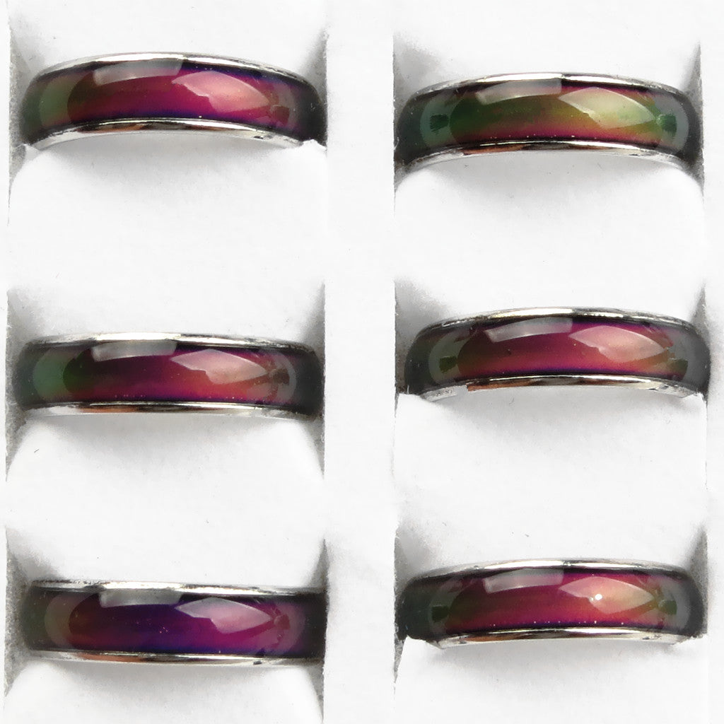 20pcs Wholesale Lots Mixed Color Change Mood Rings Women Men Fashion Jewelry