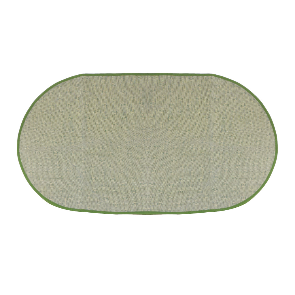 Set of Oval Mosquito Net Curtain with Straw Mat for Infant Green 106*58cm
