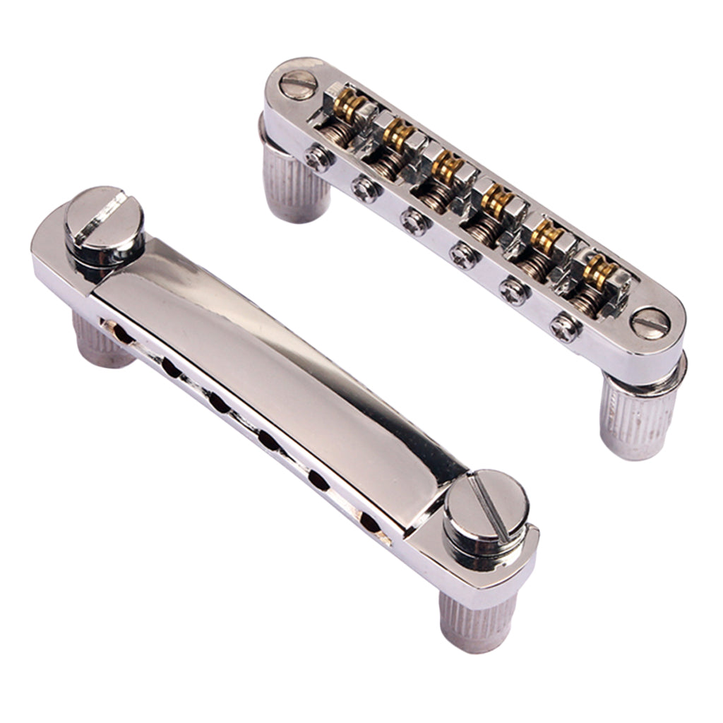 Set Chrome Tune-O-Matic Bridge & Lock Tail Piece for Les Paul SG Guitar Parts