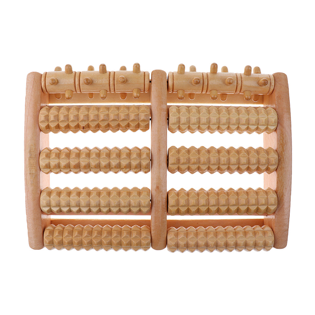 Foot Massager 5 Wooden Rollers Acupressure Roller Wood Foot Massage Stress Relief - Gifts to Share