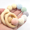 Load image into Gallery viewer, 20pcs Wood Teething Rings Wooden Teething Ring Gift Set Organic Infant Baby Showing Toys DIY 60mm