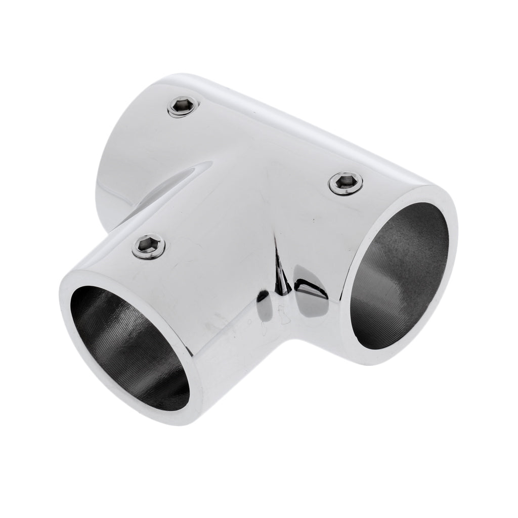 1 inch Yacht Boat Handrail Fittings 3-way 90 Degree Tee - Marine Grade 316 Stainless Steel