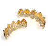 Hip Hop Grills Teeth Grills Sets Zircon 18K Gold Plated Grills Cap Joker Halloween Club