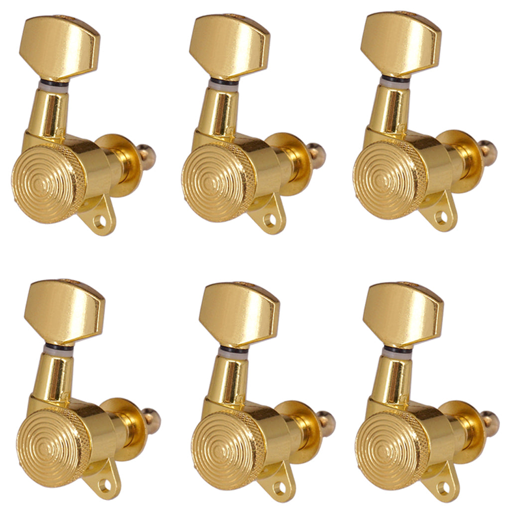 6pcs Golden Guitar String Tuning Pegs Locking Keys Tuners Square Machine Heads 6R