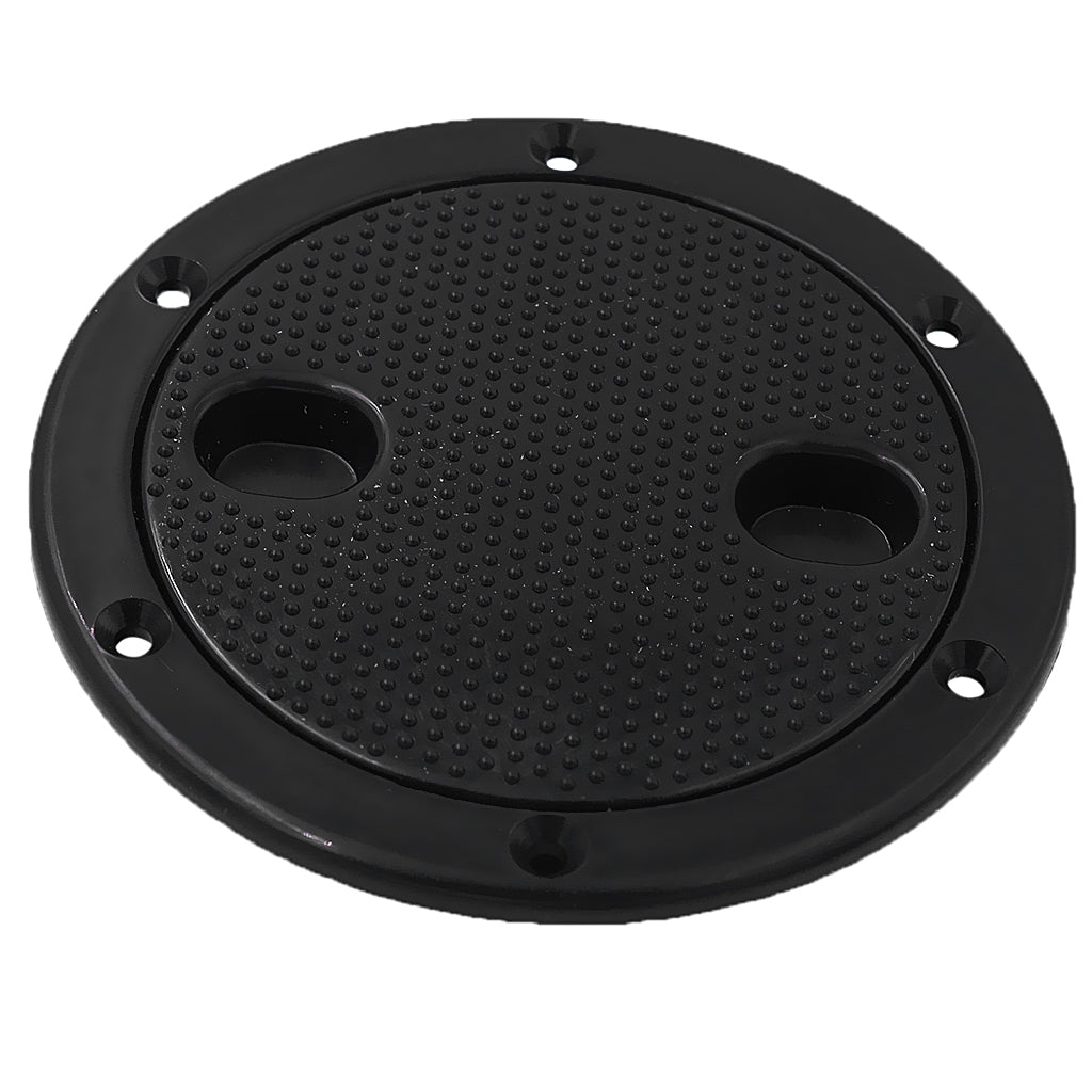 Marine Plastic 163 mm / 6" Deck Plate - Black Inspection Plate for Boat RV